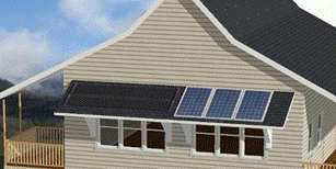 solar electric and solar hot water on a passive solar awning